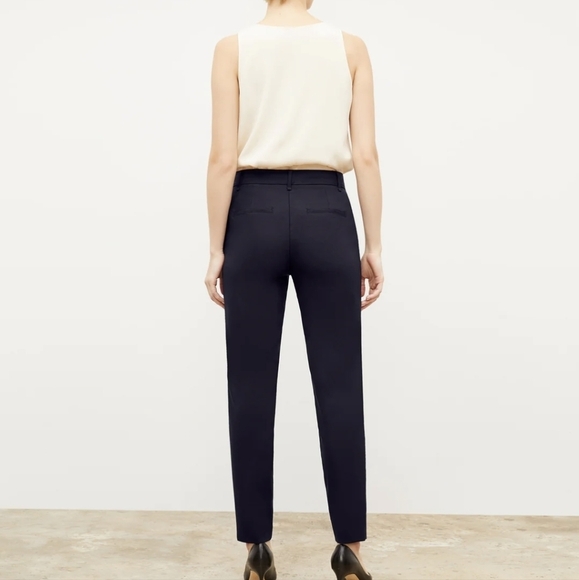 MM LEFLEUR Washable Wool Twill Dress Pants Navy Blue Trousers 14 - Picture 14 of 16